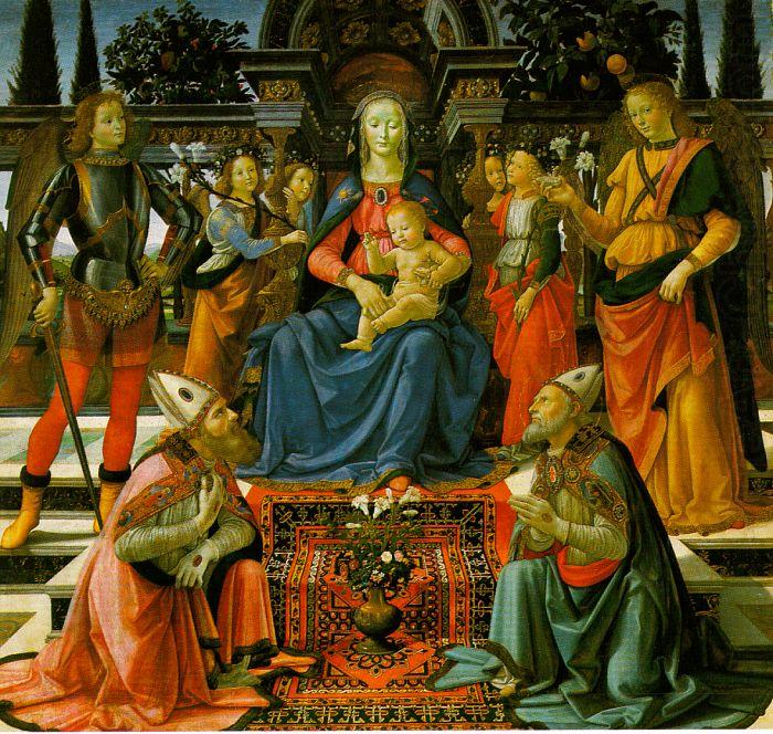 Domenico Ghirlandaio Madonna Enthroned with the Saints  q china oil painting image
